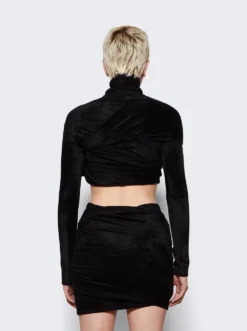 ALAIA Draped Blouse Black -Artemides shop AA9H10513M752 2509 05 1