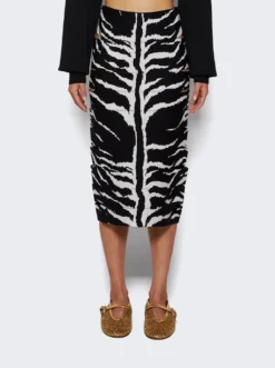 ALAIA Pencil Skirt White And Black -Artemides shop AA9J21795M842 WHITE AND BLACK 03