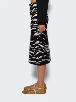 ALAIA Pencil Skirt White And Black -Artemides shop AA9J21795M842 WHITE AND BLACK 04