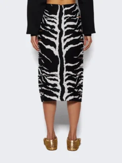 ALAIA Pencil Skirt White And Black -Artemides shop AA9J21795M842 WHITE AND BLACK 05