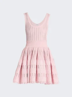 ALAIA Fluid Skater Mini Dress Rose Dragee