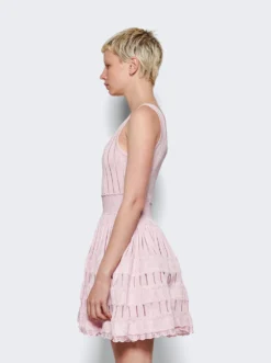 ALAIA Fluid Skater Mini Dress Rose Dragee -Artemides shop AA9R22462M712 43096 04 1