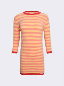 Cam Striped Dress Orange Pivoine