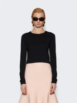 Long Sleeve Baby Tee Black -Artemides shop CBMD304 03 2509 03 1