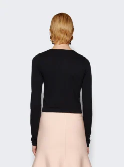 Long Sleeve Baby Tee Black -Artemides shop CBMD304 03 2509 05 1