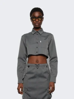 Coperni Cropped Shirt Grey Black -Artemides shop COPCH27823 03 1