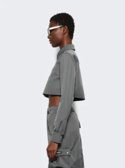 Coperni Cropped Shirt Grey Black -Artemides shop COPCH27823 04 1