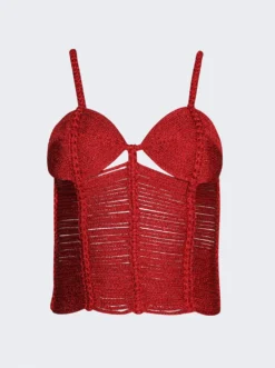 Cropped Paula Tank Top Red