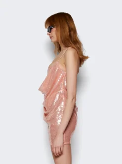 Sequined Mini Dress Peach 8 Sequined Mini Dress Peach -Artemides shop D1237RE24 26956 04 1