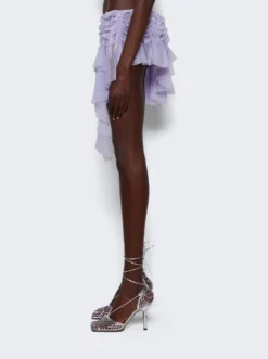 Micro Ruched Skirt Lilac -Artemides shop EMSS23SK04LAV 5775 04 1