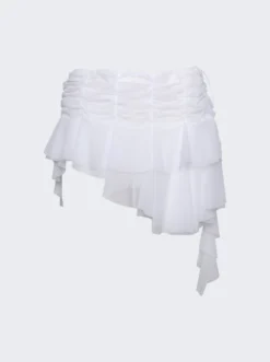 Micro Ruched Skirt White
