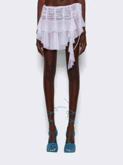 Micro Ruched Skirt White -Artemides shop EMSS23SK04WHI 2479 03 1