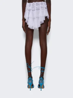 Micro Ruched Skirt White -Artemides shop EMSS23SK04WHI 2479 05 1