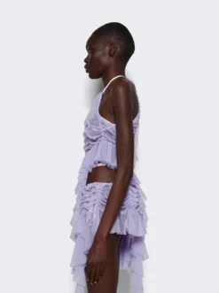 Waterfall Ruched Tank Top Lilac -Artemides shop EMSS23TO04LAV 5775 04 1