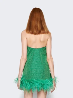 OSEREE Lumière Plumage Necklace Short Dress Emerald Green -Artemides shop LDF235 29681 05 1