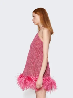OSEREE Lumière Plumage Necklace Short Dress Raspberry -Artemides shop LDF235 4570 04 1