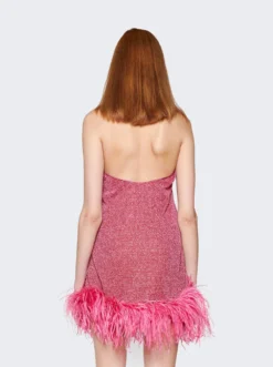 OSEREE Lumière Plumage Necklace Short Dress Raspberry -Artemides shop LDF235 4570 05 1