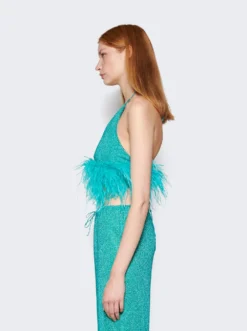 OSEREE Lumière Plumage Necklace Top Aquamarine -Artemides shop LNF235 04 1