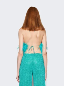 OSEREE Lumière Plumage Necklace Top Aquamarine -Artemides shop LNF235 05 1