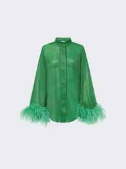 OSEREE Lumière Plumage Long Shirt Emerald Green