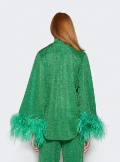 OSEREE Lumière Plumage Long Shirt Emerald Green -Artemides shop LSF213 29681 05 1
