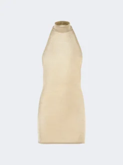 Halter Mini Dress Gold