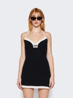 Miu Miu Crochet Mini Dress Black -Artemides shop MMA799 S 232 2509 03 1