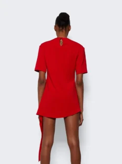 Draped Short Sleeve Tunic Red -Artemides shop MONO SS22 TUNIC 2638 05 1