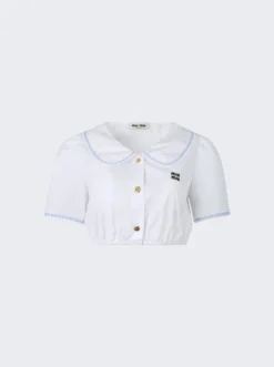 Miu Miu Poplin Crop Top
