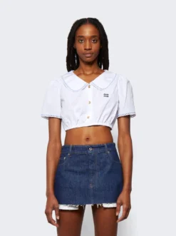 Miu Miu Poplin Crop Top -Artemides shop MT1768 03