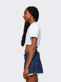 Miu Miu Poplin Crop Top -Artemides shop MT1768 04