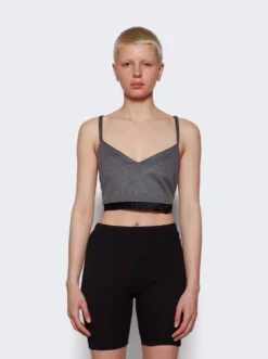 Miu Miu Velour Top Grey -Artemides shop MT1869 S 231 125Q 2494 03 1