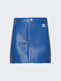 COURREGES Reedition Vinyl Mini Skirt Blue