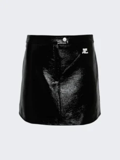 COURREGES Reedition Vinyl Mini Skirt Black