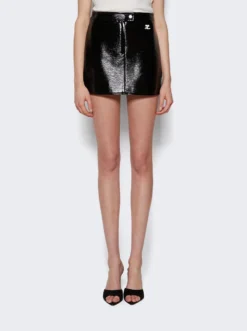 COURREGES Reedition Vinyl Mini Skirt Black -Artemides shop PERCJU001VY0014 2509 03 1