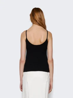 COURREGES Logo Ribbed Knit Tank Top Black -Artemides shop PERMDE012FI0001 2509 05 1