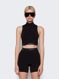 Amiri Seamless Mock Neck Top Black -Artemides shop PF23WKS025 001 2509 03 1