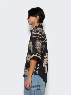 JOHANNA ORTIZ Black Paisley Situation Top Black -Artemides shop PT01709 2509 04 1