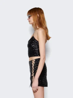 OSEREE Sequined One Strap Top Black -Artemides shop PTS249 3962 04 1
