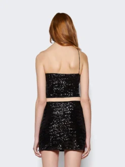 OSEREE Sequined One Strap Top Black -Artemides shop PTS249 3962 05 1