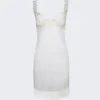 PROENZA SCHOULER Rib Knit Lace Dress Optic White