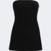 PROENZA SCHOULER Matte Viscose Crepe Strapless Top Black