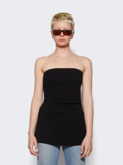 PROENZA SCHOULER Matte Viscose Crepe Strapless Top Black -Artemides shop R2334030 2509 03 1