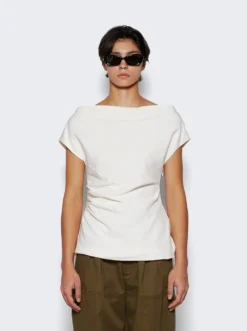 PROENZA SCHOULER Francesa Off The Shoulder Top White -Artemides shop R2414022 2479 03 1