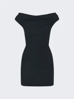 Cashmere Ruched Mini Dress Grey