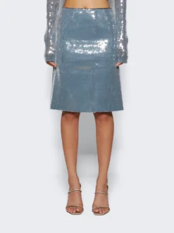 Wile Midi Skirt Dolphin Blue -Artemides shop S 070 AW23 48109 03 1