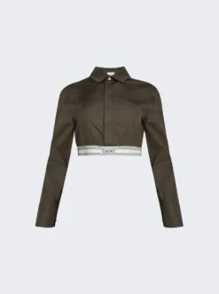Loewe Cropped Shirt Dark Olive Green