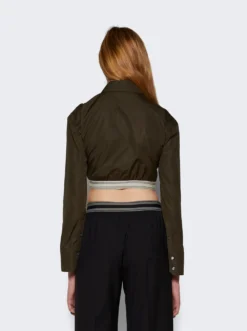 Loewe Cropped Shirt Dark Olive Green -Artemides shop S359Y05XAX Dark Olive Green 05