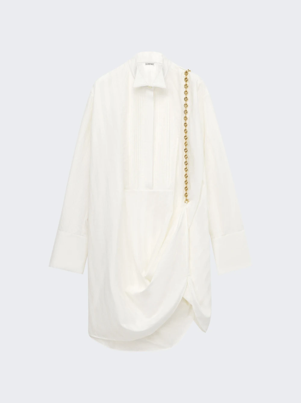 Loewe Chain Shirt Dress Optic White 1 Loewe Chain Shirt Dress Optic White