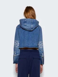 Loewe Cropped Hooded Shirt Blue -Artemides shop S359Y13X63 Blue 05